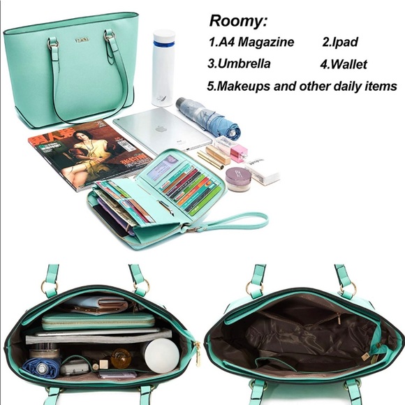 πππ NWT. Light green/mint Fashionable Purse and RFID Wallet set. πππ - Picture 3 of 6